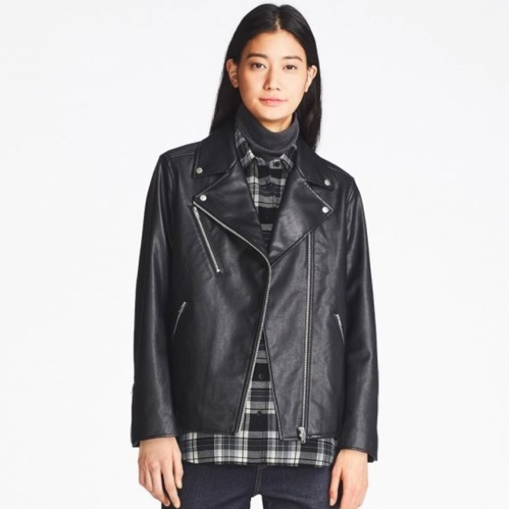 NWOT Uniqlo Faux Leather Rider Jacket